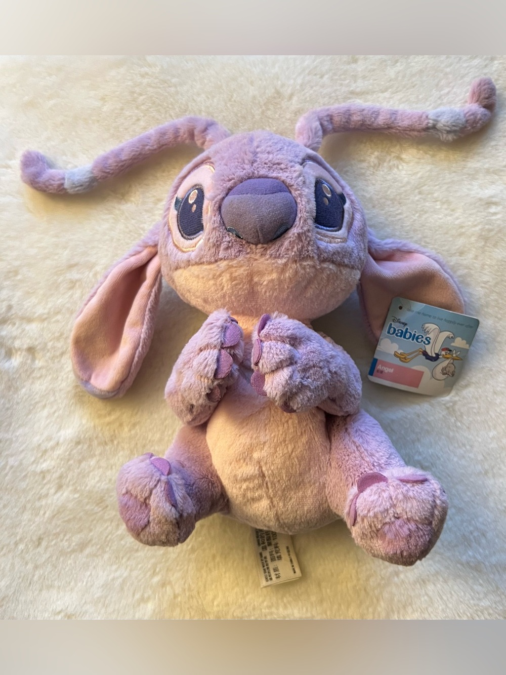 Disney Angel Pink Stitch Plush 10” Lilo & Stitch Soft Stuffed Animal Embroid